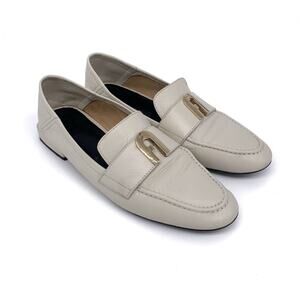 FURLA 1927 Flat Leather Loafer Cream 40